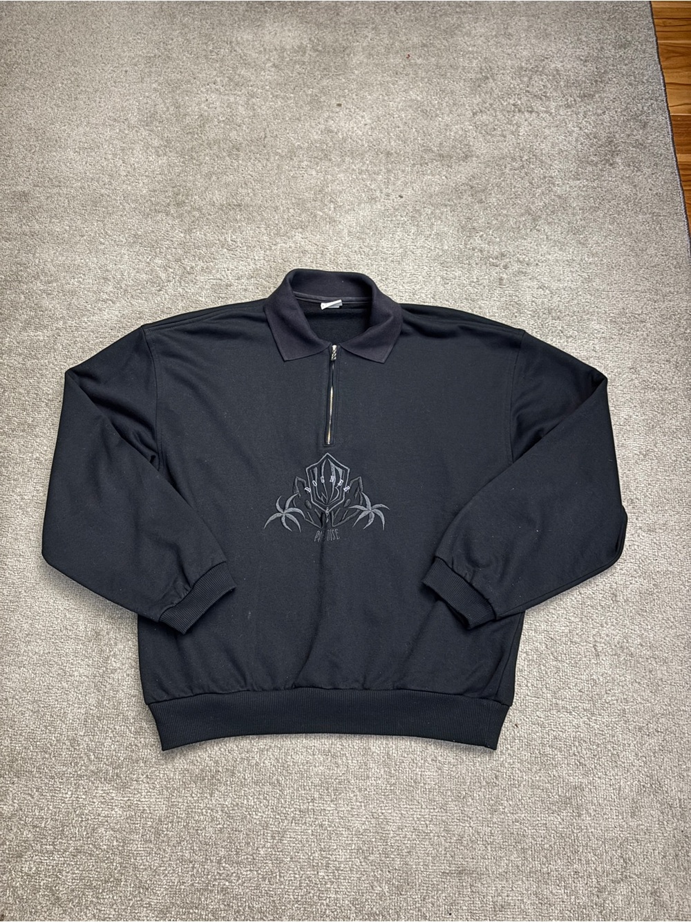 Bogner Golf Vintage Quarter Zip Fleece Made In USA Black Men’s
